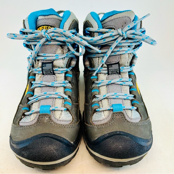 KEEN Big Kid Women's Gray Blue Durand Mid Waterproof Hiking Boots 5.5 EU 35.5 - Picture 2 of 11